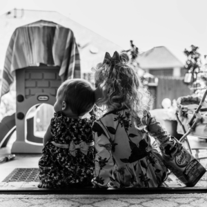 Doorstep children sitting