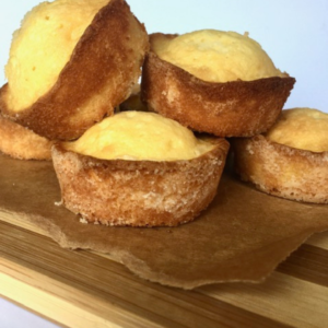 Pound cake muffins Stacked on paper