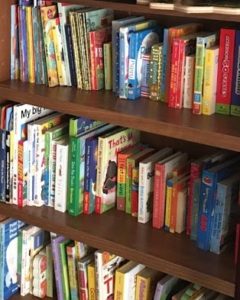 Bookshelves with children's books