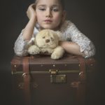 girl, childhood, teddy bear