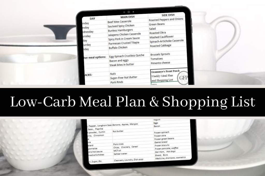 Featured Image Low Carb Meal Plan & Shopping List