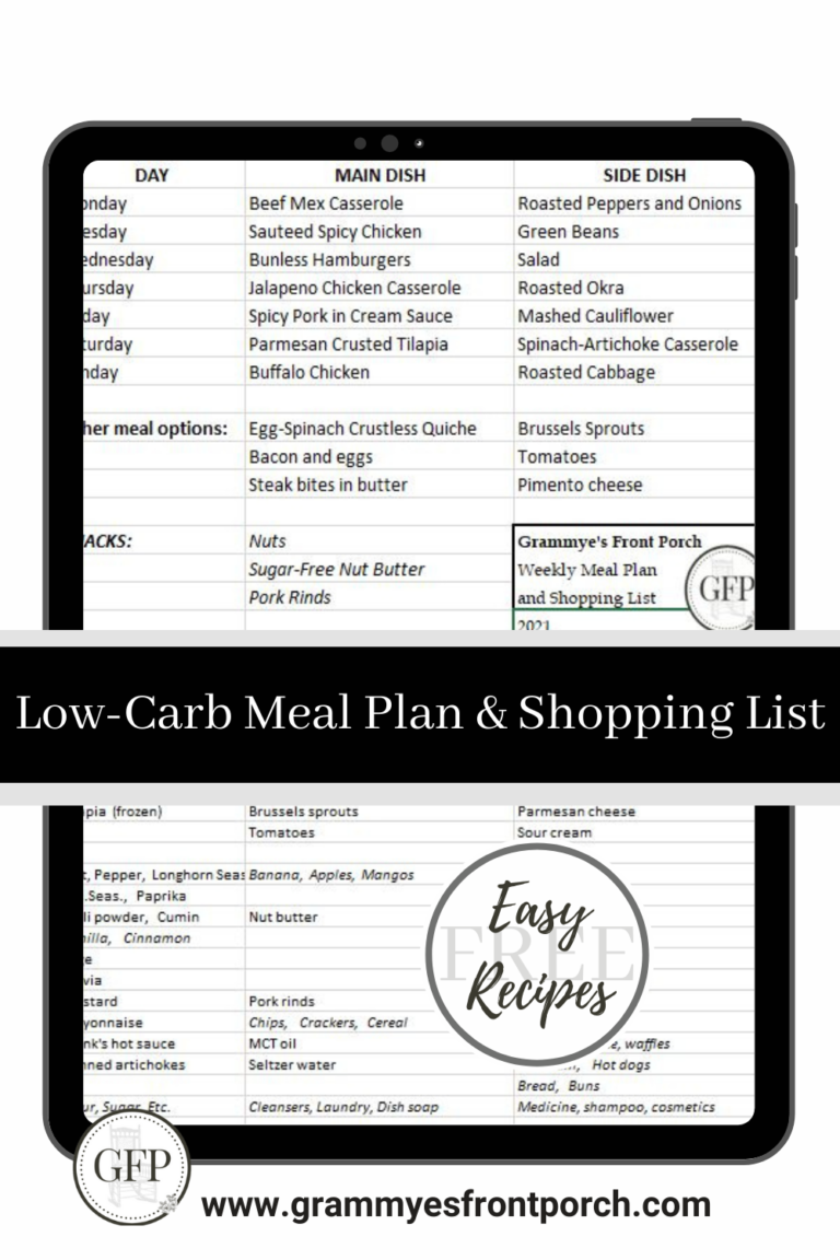 Pinterest Meal Plan & Shopping List easy recipes