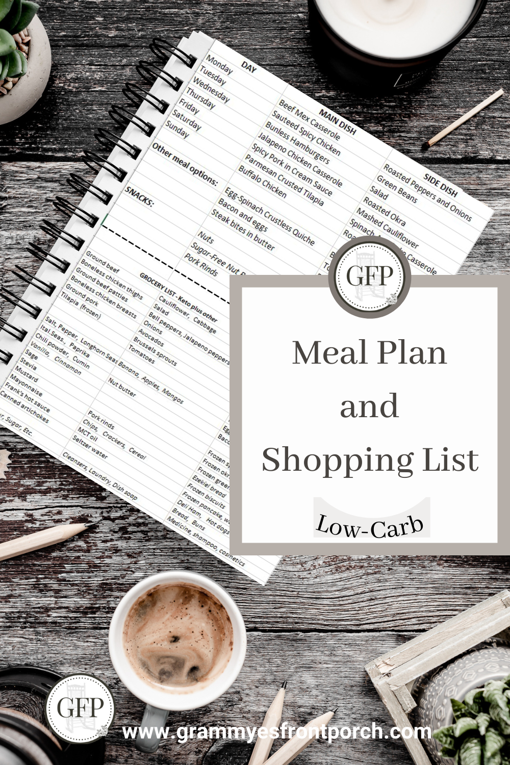 Pinterest Meal Plan & Shopping List