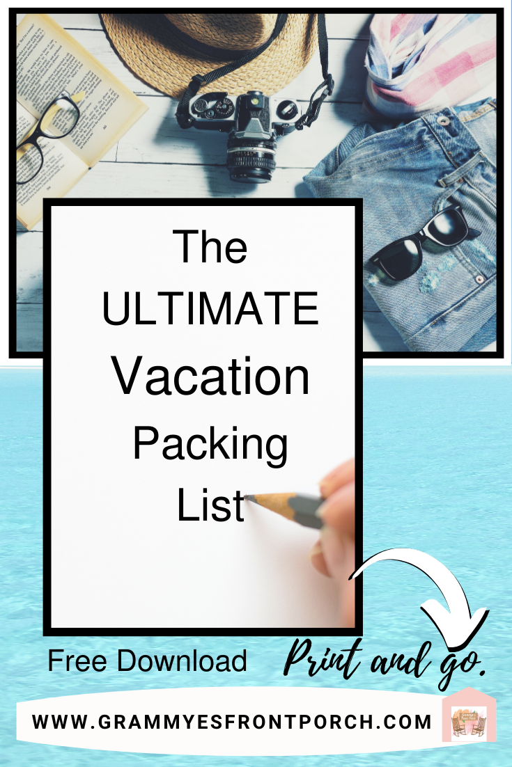 Vacation packing list