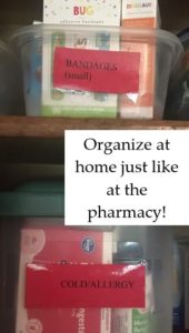 Medicine bins at home