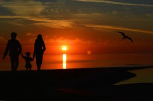 sunset, north sea, sun