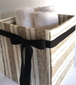 Fabric box finished towels