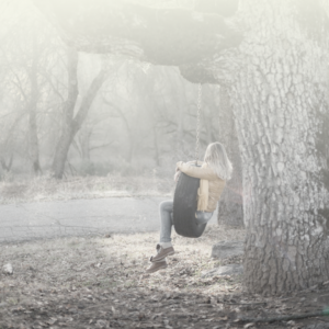 Tire swing girl