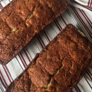 Banana bread loaves unfrosted