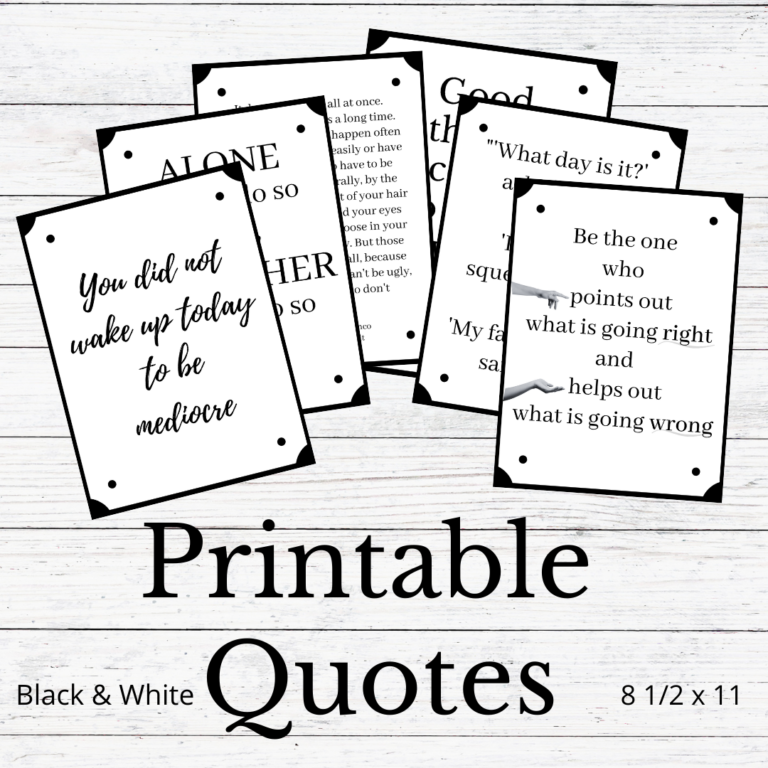 Printable Quotes Black & White