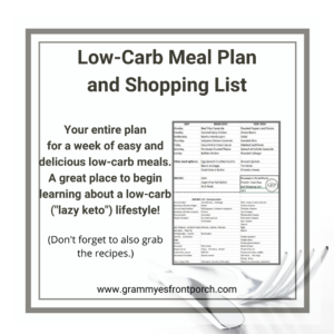 Resource Graphic Low-Carb Meal Plan and Shopping List 2021