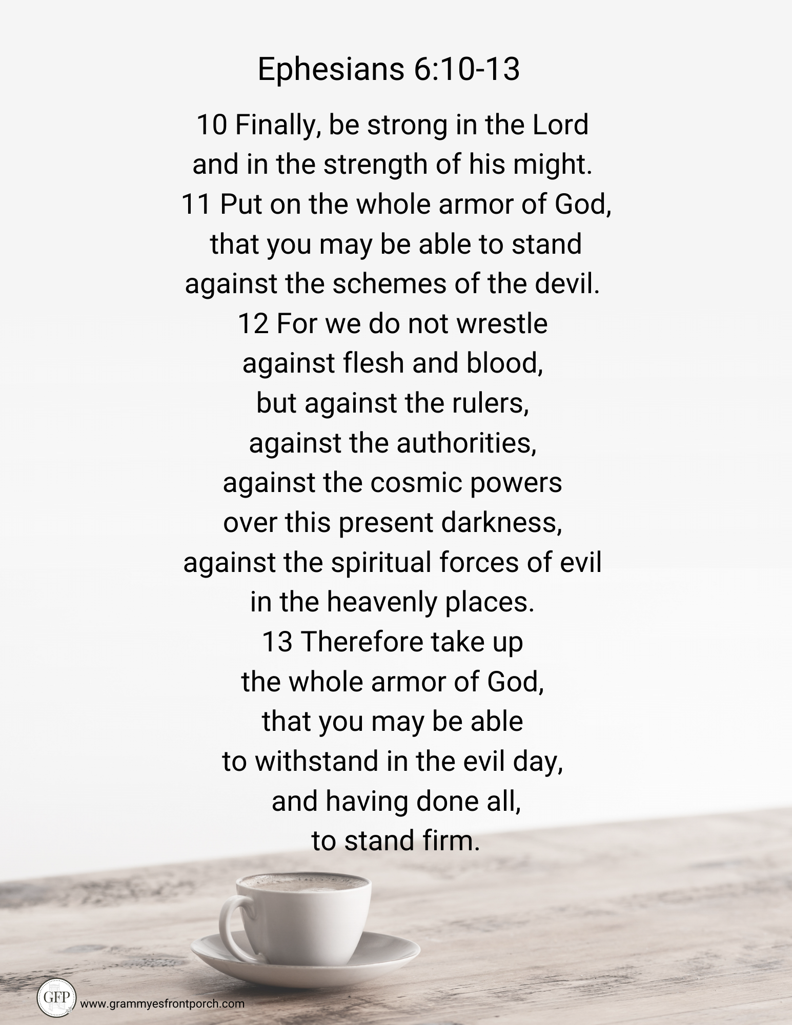 Ephesians 6 10-13 Peaceful Printable Stand Firm PNG