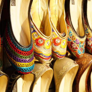 Organized colorful shoes