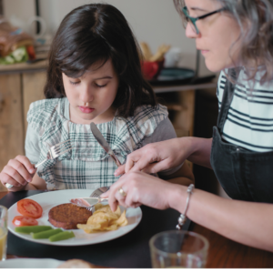 Kitchen Table Mom & Child Eating