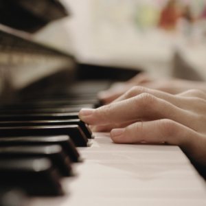 Piano child playing piano