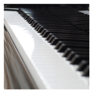 Piano keyboard close up