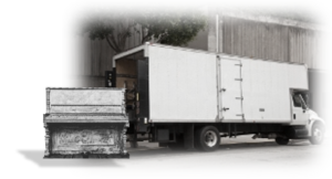 Piano upright and moving truck