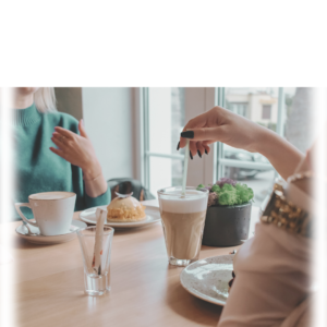 Ladies having coffee and talking