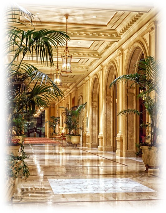 Open hallway shiny sunny