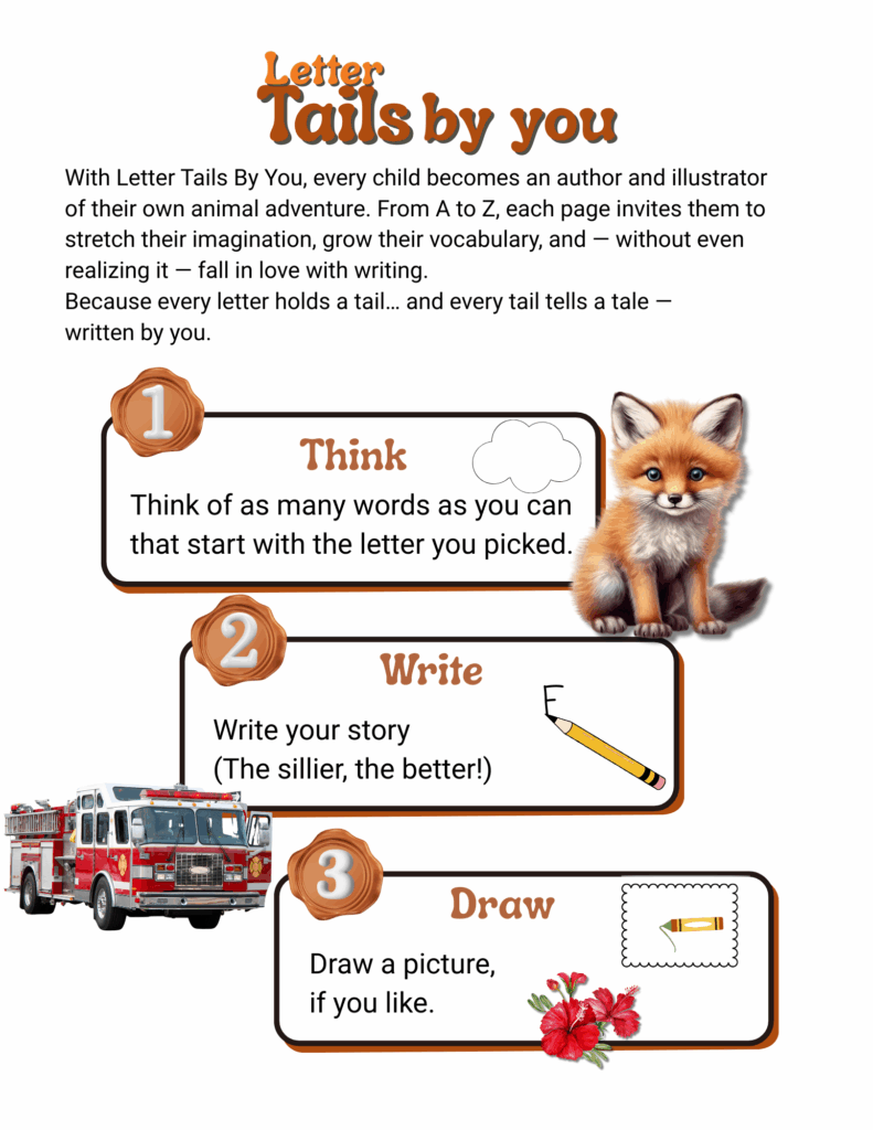 Letter Tails By You Think Write Draw every child