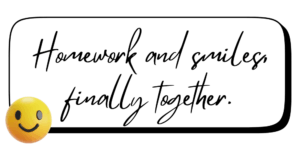 Homework and smiles finally together