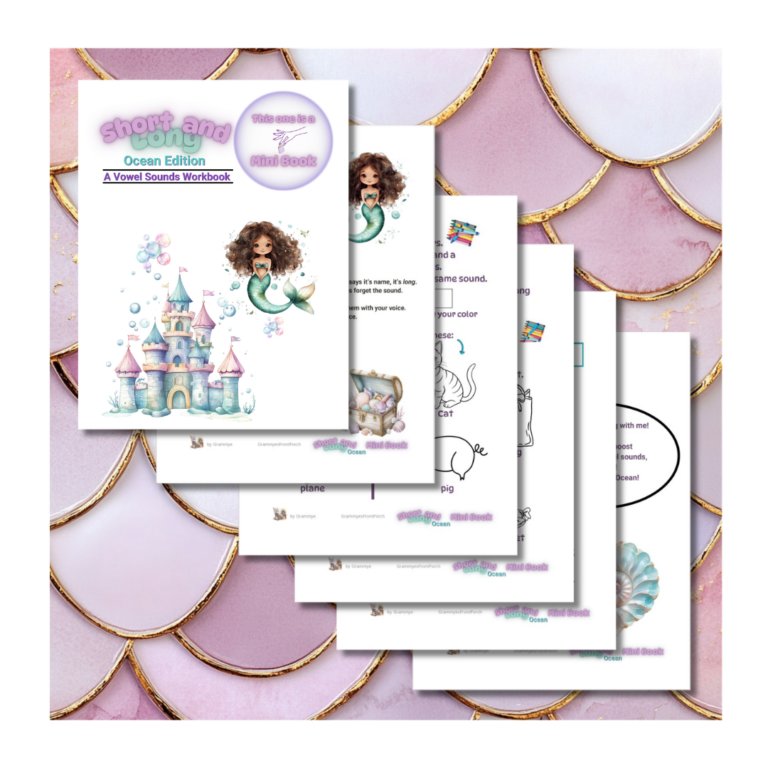 Short and Long Ocean Mini Book All Pages pictured