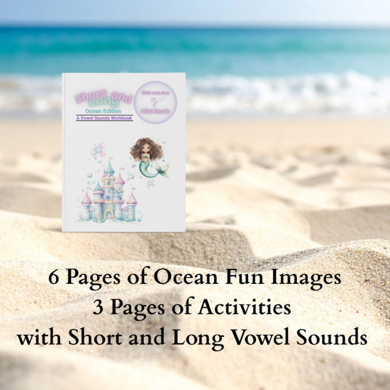 Short and Long Ocean Mini Book on beach
