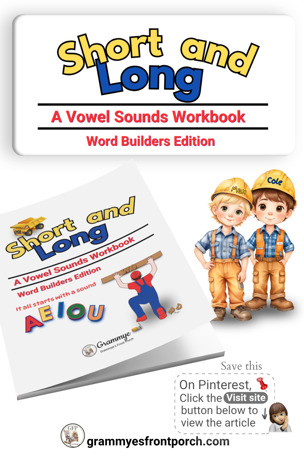 Pinterest Short and Long Word Builders Max and Cole and book